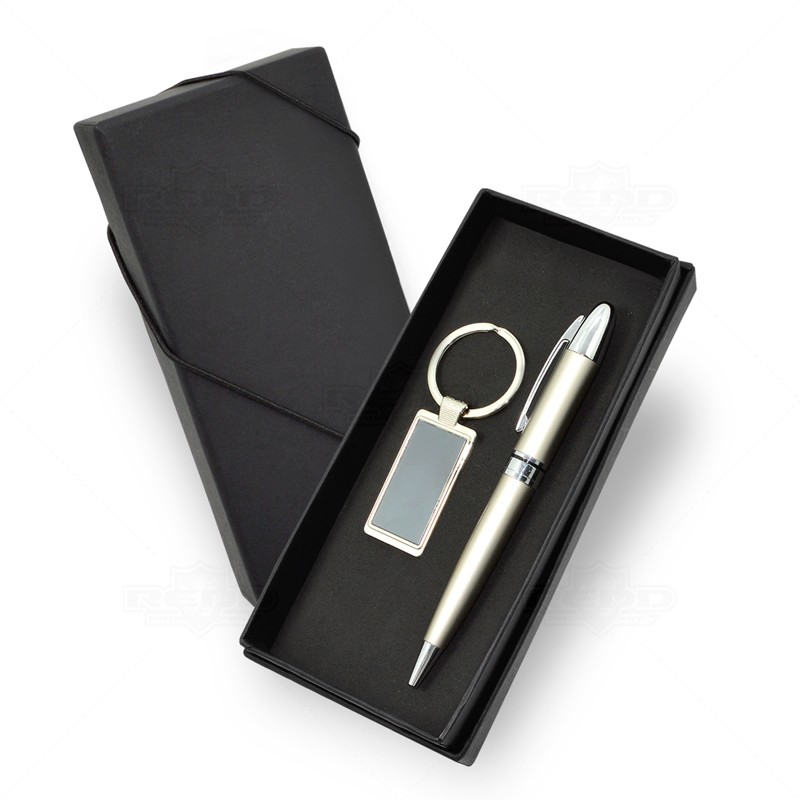 Conjunto com Chaveiro e Caneta de Metal Personalizado
