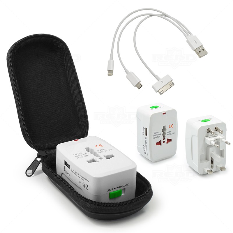 Kit Adaptador de Tomada Universal com USB Personalizado