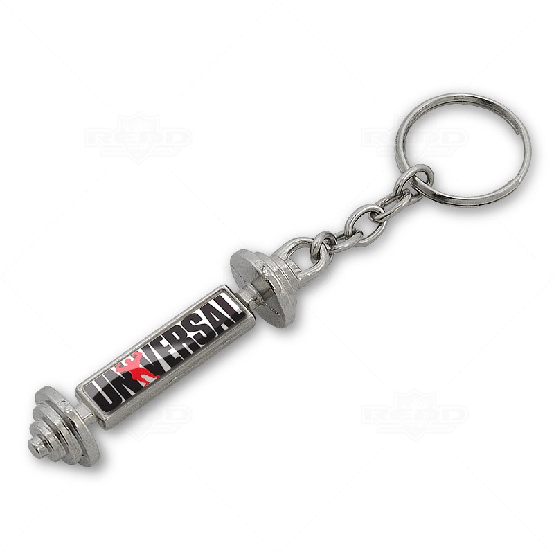 Chaveiro De Metal Personalizado No Formato Peso De Academia