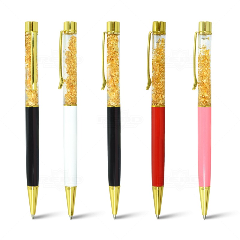 Caneta De Metal Com Detalhe Personalizado Dourado