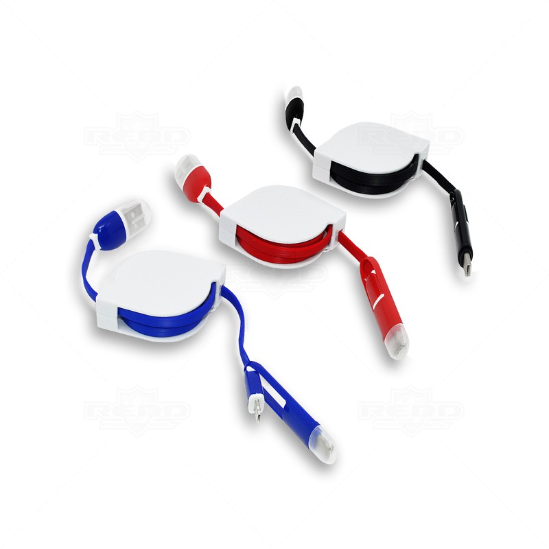 Cabo USB 2 em 1 Retrtil Personalizado